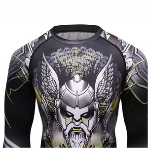 เสื้อรัดกล้ามเนื้อแขนยาวสำหรับผู้ชาย ป้องกันรังสียูวี ระบายอากาศได้ดี สำหรับ MMA ยิวยิตสู  แบบไม่ต้องสวมชุด  สำหรับการต่อสู้  รับสกรีนลายตามสั่ง - Product Image 4