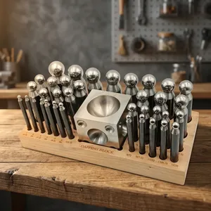 Eagle Goldsmith Stainless Steel 37-Cavity <b>Engraving</b> <b>Tool</b> with 37-Punches Set for DIY Jewelry Setting Made in India - Product Image 3
