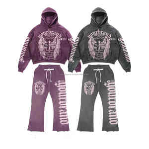 Conjunto Deportivo Ligero de Invierno 100% Algodón Transpirable con Capucha, Bordado, Impresión en Serigrafía, Logotipo 3D en Relieve, Personalizado, Alta Calidad - Product Image 1