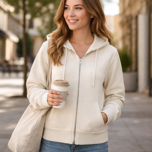Sudadera con capucha y cremallera completa personalizada al por mayor para mujer, 100% algodón - Proveedor OEM y fabricante directo de fábrica - Product Image 6