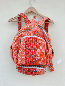 Mochila Acolchada a Rayas para Niñas, Hecha a Mano, de Algodón, para la Escuela, Ligera, para Viajes, con Múltiples Bolsillos, Estilo Boho, 20 Pulgadas - Product Image 3
