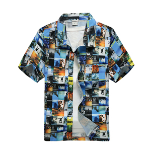 Men's Short Sleeve Hawaiian <b>TShirt</b> With Dinosaur Print Regular Fit Casual Wear 100% <b>Polyester</b> Woven Breathable Patterned Design - Product Image 3