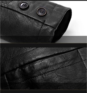 Hot Selling <b>Men</b> Clothing Leather <b>Coat</b> For Sale New Fashion Windproof Factory Direct Sale Leather <b>Coat</b> - Product Image 6