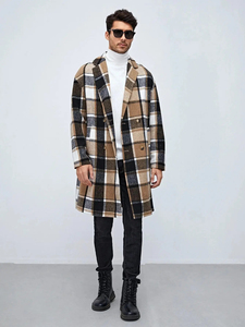 <b>Men</b> Business <b>Overcoat</b> <b>Long</b> Formal Winter <b>Wool</b> Real Fox Fur Quick-Dry Breathable OEM Factory Custom Logo Design Fashion Outerwear - Product Image 3