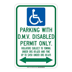 Señal de Tráfico Metálica Brady DMV, Permite Solo Estacionamiento para Personas con Discapacidad, para Interiores y Exteriores - Product Image 2