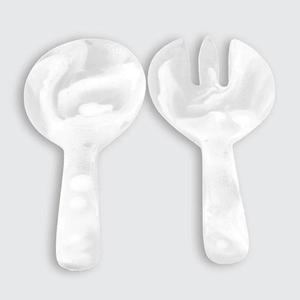 Serveur à salade en acrylique/résine écologique de haute qualité, outils à salade élégants avec poignée perlée, passe au lave-vaisselle, au micro-ondes et au four - Product Image 1