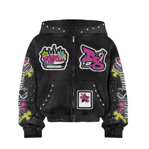 Conjunto de Sudadera con Capucha y Cremallera Personalizada para Hombre y Mujer, Estampado de Grafiti, Sudadera Corta y Larga, Chándal Informal, Sudadera Unisex - Product Image 5