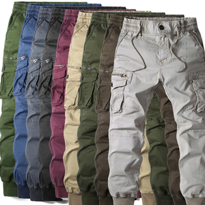 Wholesale Customizable Midweight Mid <b>Men's</b> Casual Sports Jogger Trousers Canvas Quick Dry Flat Washed Side Multi-Pockets 100% - Product Image 1