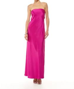 Vestido Largo de Verano de Alta Calidad, Sin Tirantes, de Satén Tejido, Natural, Sexy, con Cierre Lateral, Diseño Sólido, 100% Poliéster, Hecho en Vietnam, Corte en A - Product Image 6