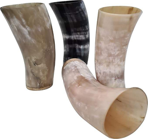 Verre à boire en corne 100% naturel et écologique, taille personnalisée, avec couvercle, noir et blanc, technique de polissage, pour fêtes, prix bas - Product Image 3