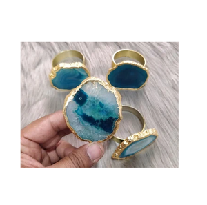 Good Quality <b>Resin</b> Napkin Rings Dinner <b>Table</b> Used Slice <b>Resin</b> <b>Top</b> Napkin Ring Metal Ring At Lowest Price - Product Image 1