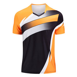 Vêtements de sport pour hommes sur mesure, grande taille, manches courtes, pour la course à pied, t-shirt respirant à séchage rapide, jersey de badminton en polyester - Product Image 3