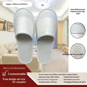 Pantuflas Desechables para Invitados de Boda, Personalizadas, de Felpa, de Coral, Cómodas, Exfoliantes, para Hotel - Product Image 5