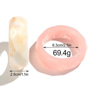 Unique Cute Acrylic Resin <b>Bangles</b> <b>Sets</b> Colorful Unisex Fancy Design Fashion Bracelets Pink Turquoise Orange Green Yellow - Product Image 5
