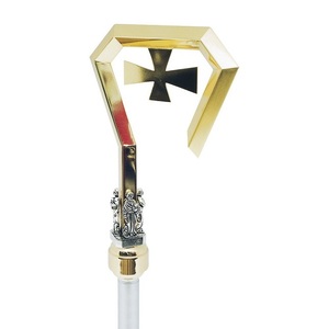 Crosse d'évêque classique en laiton de qualité supérieure, artisanale et élégante, pour les cérémonies et les liturgies, articles religieux. - Product Image 4