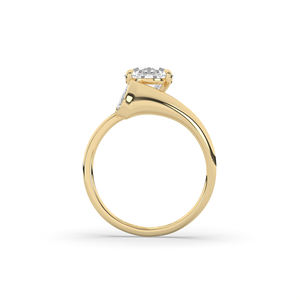 Anillo de Compromiso de Lujo con Diamante Cultivado en Laboratorio de Corte Pera de 2.70 Quilates, Oro de 14K/10K, Diseño Único, Ligero, Regalo de Joyería para Boda - Product Image 3