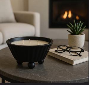 Moderna vela aromática en tazón de madera de mango para mesa de centro, dormitorio y estantería, 9 pulgadas, a precio económico. - Product Image 1
