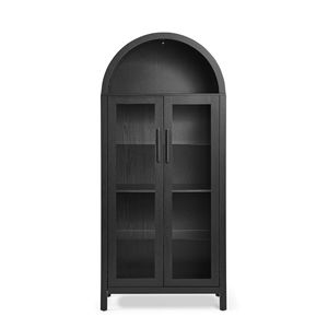Mobile Bar Moderno in Stile Retrò con Arco Alto e Ripiani in Vetro Regolabili, Lampada Inclusa - Product Image 4