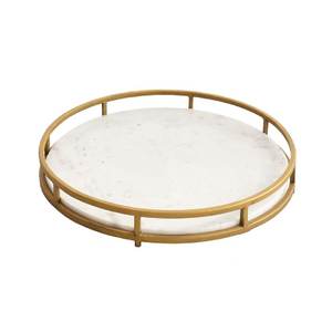 Bandeja de Servicio de Alimentos de Metal y Mármol, Decorativa, Duradera, Hecha a Mano, al Mejor Precio, Calidad Estándar Internacional, de Lujo - Product Image 3