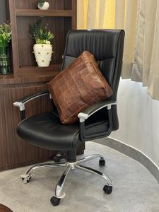 Handmade Custom Genuine Leather Square Chair Pad Vintage Brown Full Grain Leather <b>Cushion</b> Pad Seat <b>Cushion</b> Dining Stool Bench - Product Image 3