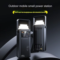 Station d'alimentation portable 30000-80000mAh, charge rapide 22.5W, type C, batterie externe avec 4 câbles intégrés, lampe de camping, urgence