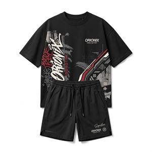 Men's Street Style T-Shirt <b>Set</b> Digital Print Breathable <b>Knitted</b> Summer Crew Neck Short Sleeve Shorts Men Shorts <b>sets</b> for sale - Product Image 1