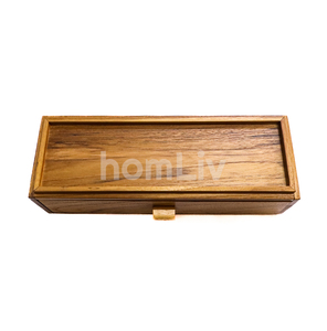 Teak Wood Decorative Cutlery Storage <b>Box</b> Sustainable Handmade Natural Solid Wood Kitchen Flatware Utensil Organizer Case - Product Image 6