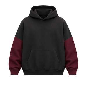 Sweat-shirt à capuche color-block pour homme, pull à manches régulières en polaire polyester tricoté, vêtement d'été décontracté, streetwear - Product Image 3