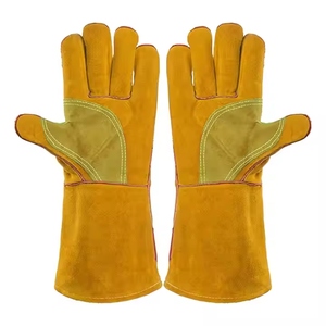 Best Performance Heavy Duty Cowhide Split Leather <b>Gloves</b> Abrasion Heat Resistant for Welding BBQ Construction Safety Work - Product Image 4