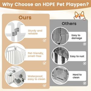 Corral para Mascotas de 8 Paneles de HDPE, Puerta con Cerradura, Múltiples Configuraciones (Octagonal/Cuadrado/Hogar), Tamaño Cuadrado de 50"x50"x32" para Cachorros - Product Image 5