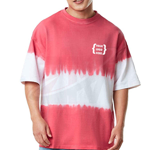 Camiseta Casual de Manga Corta con Cuello Redondo y Estampado Tie-Dye para Hombre, 100% Algodón Tejido Transpirable, Diseño con Logotipo Frontal, Algodón Premium - Product Image 4