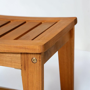 Solid Teak <b>Wood</b> Shower <b>Bench</b> Waterproof Bath Stool for Luxury Bathroom Spa Hotel Project Heavy Duty Seating Modern Design Vendor - Product Image 5