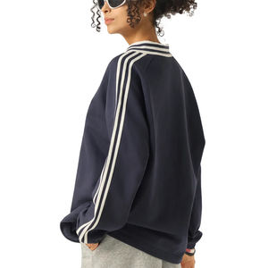 เสื้อโปโลผ้าฝ้ายแท้คุณภาพสูงขายส่ง, เสื้อสเวตเชิ้ตโอเวอร์ไซส์ลายทางสำหรับกิจกรรมกลางแจ้ง, รับสกรีนโลโก้ - Product Image 3