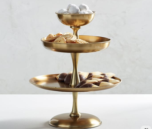 Soporte Metálico de 3 Niveles para Pastel de Chocolate, Niquelado, Hecho a Mano, Ecológico, Apto para Alimentos, con Bolsa OPP, Clásico y Elegante, Plato para Cupcakes - Product Image 3