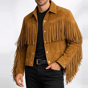 Fashionable Winter Men <b>Suede</b> Leather <b>Jacket</b>-Eco-Friendly Breathable Outerwear with Front Logo High Quality Durable Stylish - Product Image 3