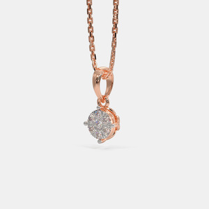 Collar con Colgante de Diamante Cultivado en Laboratorio, Corte Brillante Redondo, Oro Rosa - Product Image 2