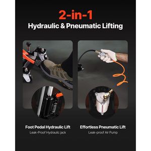 Sollevatore a martinetto per moto da 1500 libbre con martinetti a trasmissione idraulica e pneumatica a 2 ruote per bici - Product Image 3