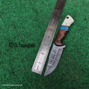 Couteau de chasse Skinner en acier Damas de qualité supérieure, poignée confortable, personnalisable, OEM, camping, extérieur, EDC, à changement rapide - Product Image 3