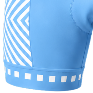 Shorts de cyclisme rembourrés bleu ciel et blanc, personnalisables, respirants, à séchage rapide, extensibles, pour la course sur route, l'entraînement et le sport - Product Image 2