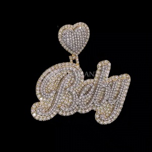 10K <b>Solid</b> <b>Gold</b> Baby <b>Pendant</b> Moissanite Diamond Iced Out Heart Charm Hip Hop Custom Necklace <b>Pendant</b> - Product Image 4