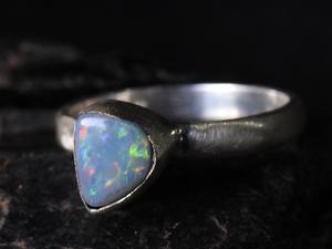 Australian Doublet Opal Sterling Silver Classic Ring Matte Polish Multi Fire Handmade Stone Jewelry for Women <b>Wedding</b> Gift for - Product Image 2