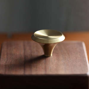 Minimalist Round Solid <b>Brass</b> Cabinet <b>Knob</b> Brushed Gold Finish Modern Drawer Pull for Kitchen Cabinets Wardrobes Dressers - Product Image 2