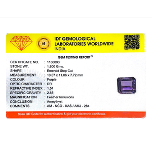 Loose Emerald Cut Amethyst Gemstone 9 Carat 6mm Natural Calibrated for Fine Jewelry - Product Image 4
