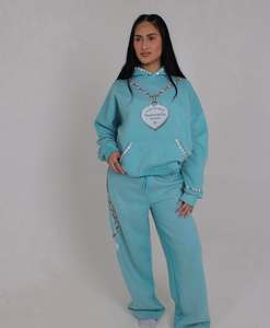 Chándal Unisex de Algodón Grueso Premium con Pedrería, Gran Venta 2026 |   Conjunto Deportivo Personalizado con Diseño Gráfico para Marcas de Boutique - Product Image 4