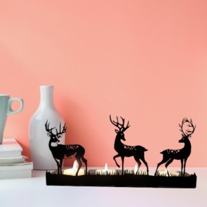 Modern Luxury Iron Antelope Cutwork Design Handmade <b>Tea</b> <b>Light</b> Candle Holder for <b>Christmas</b> Home Decoration Gifts - Product Image 4