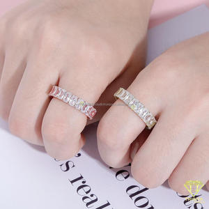 Bague éternité en moissanite et diamants baguette en argent sterling 925 pour les détaillants de bijoux de luxe - Product Image 5
