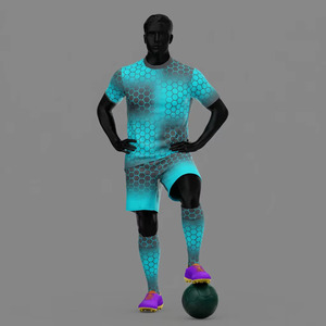 Ensemble de maillot et short de sport WesiSports pour homme, léger, respirant, à séchage rapide, entièrement imprimé par sublimation, col rond, nom, numéro, logo - Product Image 1
