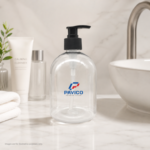 Bouteille de shampooing transparente en PET de 520 ml, ronde, avec pompe noire de 28 mm pour l'emballage de gel douche et de lotion, fabricant au Vietnam - Product Image 4