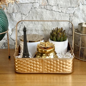 Hot Selling Stylish Wholesale Golden Metal <b>Basket</b> <b>Hamper</b> for Wedding Gift & Packaging Gift <b>Basket</b> from Indian Supplier - Product Image 1
