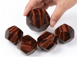 Piedra de Ojo de Tigre Rojo Natural, Dodecaedro de Cristal, Piedra Geométrica, Dodecaedro de Ágata, Gema Curativa, Venta al por Mayor - Product Image 4